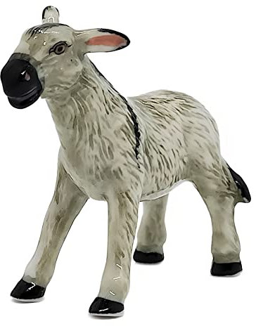 WitnyStore Keramik-Figur, 6,4 cm, stehender grauer Esel, klein, klein, Miniatur-Porzellan, Tiere, Puppenhaus, Keramik, Sammlerstisch, Display, Geschenke
