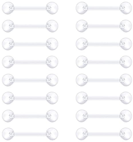 Generic Zungenringhalter aus Kunststoff, Acryl, gerade, 12 mm, 14 mm, 16 mm, 18 mm, 16 mm, 16 mm, 16 mm, 16 Stück, Acryl Kunststoff