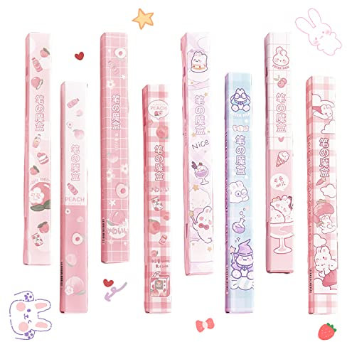 DBALL 8 Stück Gelschreiber Kugelschreiber Aesthetic Schnell Trocknende Tinte 0.5mm Schwarze Nachfüllminen School Supplies Niedliche Kawaii Stifte Druckkugel Stift für Studenten Schule Büro