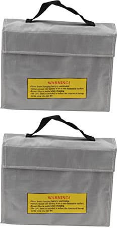 2 Pcs Lithium Battery Safety Lithium Battery Safety Bag,Battery Safety Bag Bag Fireproof Explosion Proof Flame Retardant for Charge and Storage