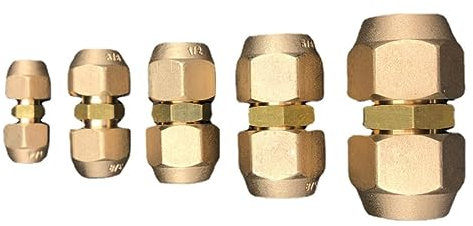 45 Grad SAE 1/4 Zoll, 3/8 Zoll, 1/2 Zoll, 3/4 Zoll Bördelrohrverschraubung, Reduzierstück, Kupplung mit Mutter für Klimaanlage, Kupferrohr, 3 l8 bis 5 l8 Zoll, mit Mutter, SAE-Bördelrohr-Außendu