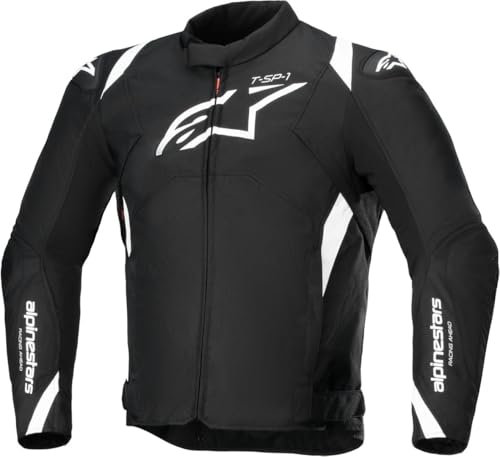 Alpinestars T-SP 1 V2 wasserdichte Motorrad Textiljacke (Black/White,3XL)