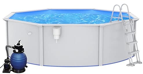 Homgoday Pool mit Sandfilterpumpe und Leiter, 460 x 120 cm, Möbel für Haus, Innen- und Außenbereich, Wohnzimmer, Schlafzimmer