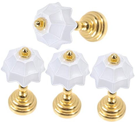 Toyvian 4 Puppenstuben-Tischlampe Mini- -Stehlampe puppenhaus zubehör Mini kreative Cute deko Batterie Schreibtischlampe Metalldekor Mini-Hausschmuck -LED-Lampe