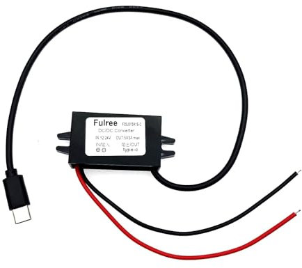 JZK Auto Stromwandler 12V 24V auf 5V 3A Step Down Konverter Mit Typ C Adapter, 15W Buck-Konverter, Spannungsreduzierer Regler für Auto, LKW, Boot