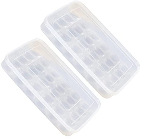GLEAVI 2pcs Egg Carton Storage Box Lid Fridge Egg Container Fridge Organiser Storage Food-grade Plastic