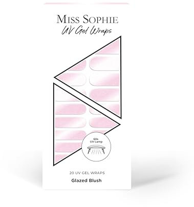 Original Miss Sophie UV Gel Nagelfolien Glazed Elegance UV I 20 UV Gel Nagellack-Streifen Glazed Effekt Glazed Blush UV I Für Finger- & Fußnägel