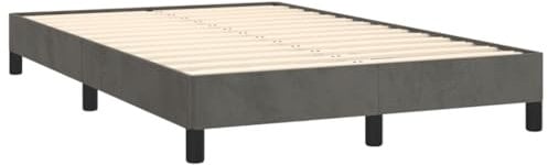 vidaXL Bettgestell, Polsterbett Bett mit Stützbeinen, Bettrahmen mit Lattenrost für Schlafzimmer, Doppelbett Schlafzimmerbett, Dunkelgrau 120x190cm Samt