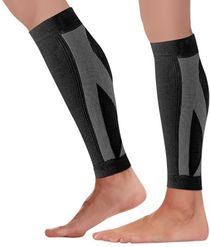 2 Pièces Manchon Compression Mollet,Chaussettes de Compression Mollet,Respirant Antidérapant,Chaussettes Contention pour Jambes,Pour femme et homme Sport Course Jogging Vélo Fitness Exercise (L)