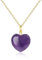 COAI Damen Kristall Halskette mit Amethyst Herz Anhänger und 925 Sterling Silberkette echt