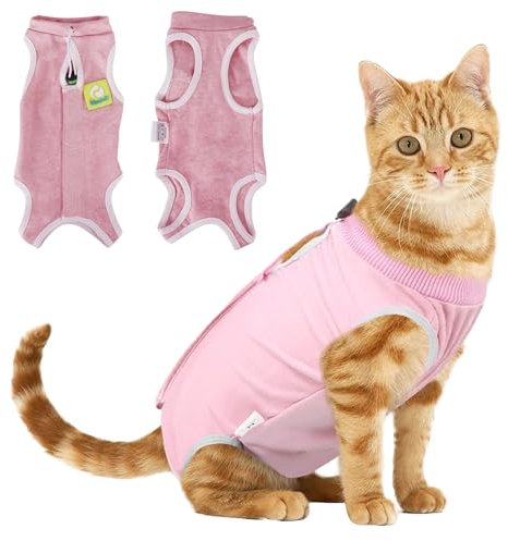 Cat Clothes Costume de récupération de chirurgie pour chat - Body pour spa médical - Blessures abdominales - Protection anti-fuite - Alternative au sevrage - Pyjama