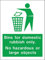 Bins For Domestic Rubbish Only. No Hazardous Or Large Objects Warning Sign Wall Decoration Novelty Wall Metal Sign Vintage Wall Art Decor For Kitchen Restaurant Bar Pub S