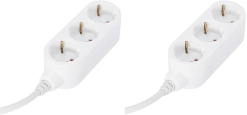 Steckdosenleiste 3 x 16 A – 0,5 m – Weiß (SCH) (Packung mit 2)