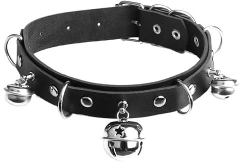 YIYELIY Leder Punk Choker Halskette Halsband Schwarz Leder Körperkette Schlüsselbein Kette Cosplay