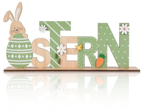 COCHIE Deko Aufsteller für Ostern, Osterdeko Holz Hase, Aufsteller Ostern Hase,Osterdekoration Garten, Osterdeko für Draußen Tischdekoration Holzfigur