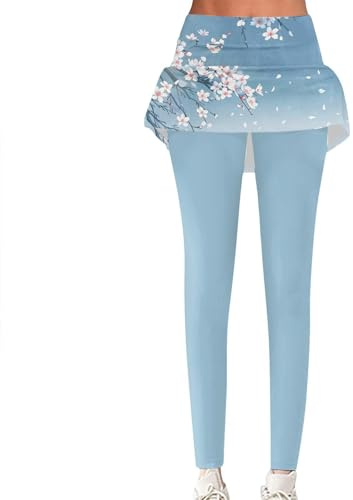 Womens Yoga Pants Tracksuit Running Leggings Gym Women's A Line Skirt Leggings High Waist Tummy Full Length Yoga Pants Plus Size Womens Yoga Pants 5X (Sky Blue, XL)