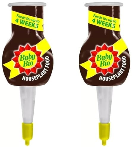 HOCHSTE® Baby Bio Houseplant Drip Feeders Pack of 2 Plant Feed Food Fertiliser Nutrients Nutrition Gardening Garden Soil Potted Plants Houseplant Drip - 2 Pack 40ml