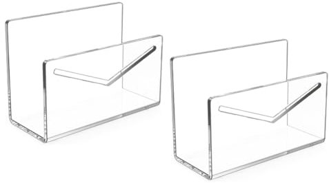 Ohulelks Durchsichtiger Post-Organizer, 2 Stück, Acryl, Vertikaler Akten- und Briefhalter für Den Schreibtisch, Leichter Briefumschlag und Geldscheinsortierer, Langlebig