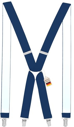 Zukunftsenkel Hosenträger 4 Starke Clips X-Form 3,5cm Breite Herren Damen Skihose Arbeitshose Verstellbar und Elastisch Fasnacht H-Form