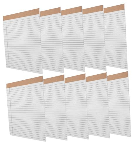 Veemoon 10stücke Weiß Notizbuch Mit Breiten Linien Perforierte Juristische Notizblöcke Leere Papierblöcke Für Unternehmen Schreibtablett Für Tagespläne Für Büro Schule Und Zuhause