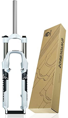 TOTLAC Fourche à Suspension pour vélo 26 Pouces, Alliage d'aluminium, Tube Droit 1-1/8, débattement 100 mm, Commande Manuelle, Frein à Disque V-Brake QR 9 mm, Fourche Avant pour VTT
