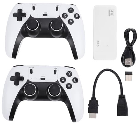 Generic Console de Jeux Rétro sans Fil, Deux Manettes sans Fil 2,4 Ghz, Poignée Ergonomique Compatible avec Plusieurs Appareils et Sauvegarde de la Progression pour 2 Joueurs (128G)