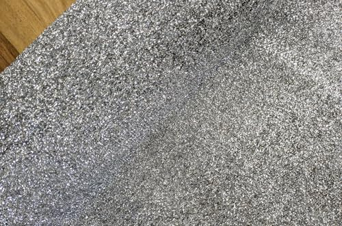 Lurex-Stoff Vegas Meterware, Glitzerstoff transparent, Dekostoff Glitzereffekt, Kostümstoff Lametta, Karnevalstoff, Cocktailkleid nähen *Ab 50 cm, Farbe: 090 silber