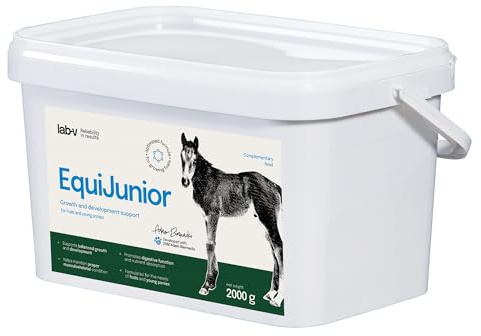 Lab-v EquiJunior 2 kg – kompletteringsfoder för föl och unga hästar – vitamin och mineralblandning för daglig utfodring