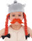 Chaks - Obelix Helm, Stoffhelm mit roten Zöpfen, Asterix und Obelix, Kostüm Accessoires für Karneval & Comic Con