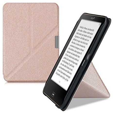 kwmobile Hülle kompatibel mit Tolino Vision 1/2 / 3/4 HD Hülle - Kunstleder Case - eReader Schutzhülle - Cover Rosegold