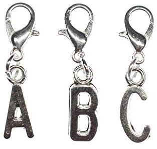 Miniblings WUNSCHBUCHSTABEN Charm Buchstabe ABC Name Initiale Silber - Handmade Modeschmuck I Kettenanhänger versilbert - Bettelanhänger Bettelarmband - Anhänger für Armband, Buchstabe:P