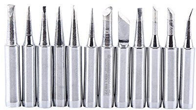 12 Stück Lötkolben Lötspitze mit 900 MT bleifreie Lötkolben-Ersatzspitzen Ersatzlötspitzenset für 936, 937, 938, 969, 8586, 852D Lötstation Werkzeug