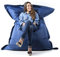 LIVEDECO - Pouf Géant Bleu Marine BiG52 Classic 170x130 cm - Déhoussable, Intérieur/Extérieur, Rempli de Billes de Polystyrène