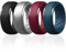 Egnaro Silikonring für Herren, 7 Ringe / 4 Ringe / 1 Ring Stufenkante Gummi Eheringe 8,5 mm breit - 2,5 mm dick
