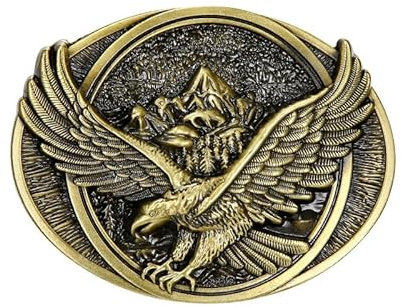 BOBIJOO Jewelry - Gürtelschlaufen Amerikanische Adler Berg Bronze Verschluss Dornschließe Metall-Biker Gürtel