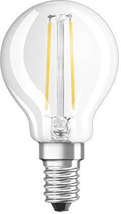 Osram Filament LED Lampe mit E14 Sockel, Tropfenform, Warmweiss (2700 K), 2,50 W, Ersatz für 25-W-Glühbirne