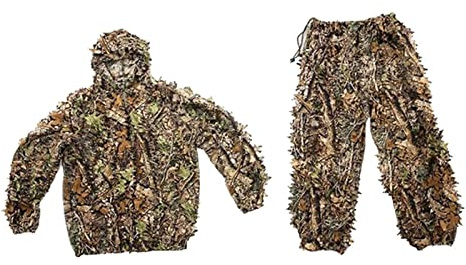Harilla Breathable Leafy Hooded Stretchy Clothes Jacket Pants Lightweight for Hunting Wildlife Photography
