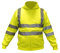 Consorte MERKURY Warnschutzjacke Warnjacke Arbeitsjacke Reißverschluss atmungsaktiv Kapuze Taschen reflektierende Streifen EN 471 EN 13688; Gelb (XL)