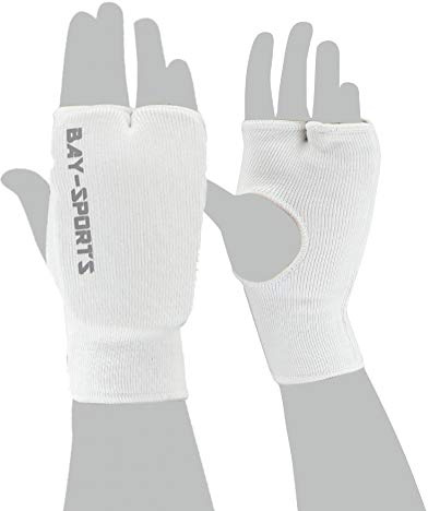 BAY Karatehandschuhe Training Light Karate Ju-Jutsu waschbar (weiß, S/M)
