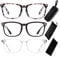 Y&D 3 Pack Blue Light Blocking Glasses with Case & Bag Kit, Non-Prescription Lens Clear Frame Gaming Computer Reading Glasses for Women & Men - Anti Eyestrain (Leopard Print)