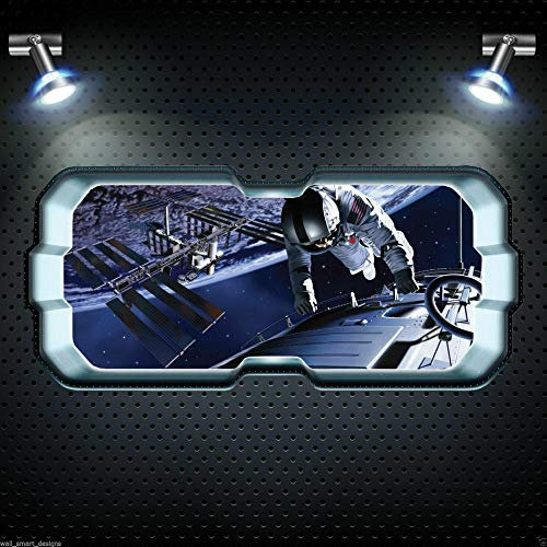 CSCH Wandtattoo Vollfarbraum Raumschiff Fenster Astronaut Wandkunst Aufkleber Planet Decal Transfer