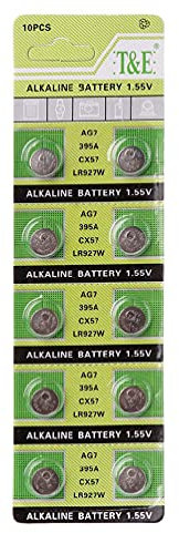 10 batterie alcaline AG7 1,55 V a bottone per orologio LR927 LR57 SR927W 399 GR927 395A batteria a bottone AG13