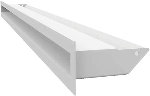 KRATKI griglia di ventilazione AIR | Griglia aria calda 6 x 100 cm | Bianco | Griglia di scarico per ventilazione camino | Presa d'aria con un angolo di 45 gradi | resistente al surriscaldamento