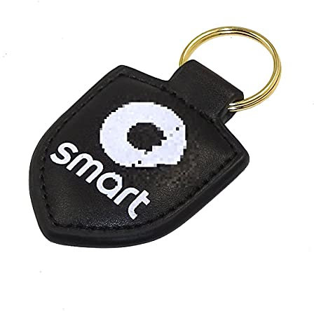 PSL Echt Leder Schlüsselanhänger für Smart Fortwo Forfour Auto Styling Merchandise Logo, Schwarz