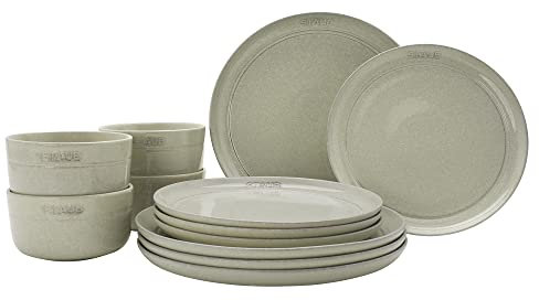 Staub Keramik-Geschirr-Set, 12-teilig, Weiß