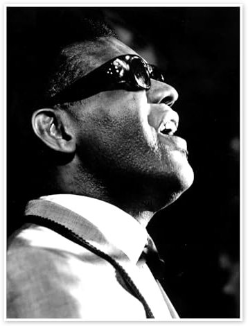 Ray Charles II Poster 70 x 90 cm Schwarz Wandbilder Wanddeko