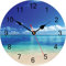 TAHEAT 30 cm Blau Meer Strand Wanduhr, Lautlos Geräuschlos Batteriebetrieben Uhren, Schön Himmel Wolke Deko für Schlafzimmer, Badezimmer, Küche, Esszimmer