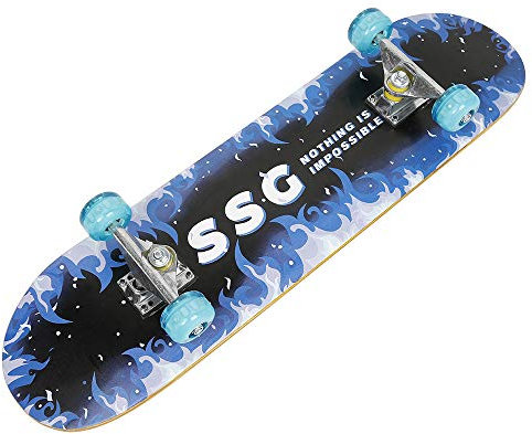 Skateboard für Anfänger, 79 x 20 x 13 cm, komplettes Skateboard aus Holz für Kinder, Jugendliche, Erwachsene, Maple, Scooter, Anfänger, Kinder, Erwachsene, Jungen, Jugendliche, Mädchen