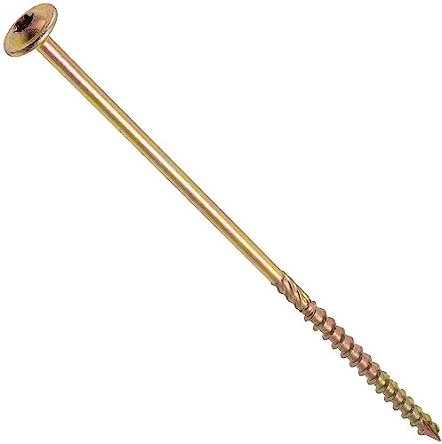 AERZETIX - C67501 - Lot de 25 Vis à bois Ø6x180mm à tête large bombée - à empreinte étoile Т30 - en acier zingué - menuiserie, contreplaqués, agglomérés, mélaminés