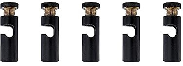 LEDSone 5 Pack Ceiling Cable Mount Black Hook for Swag Pendant and Chandelier Lighting Minimalist Cord Keeper Swag Hook for Ceiling and Wall Modern Ceiling Hooks for Swag Light Easy Fit.